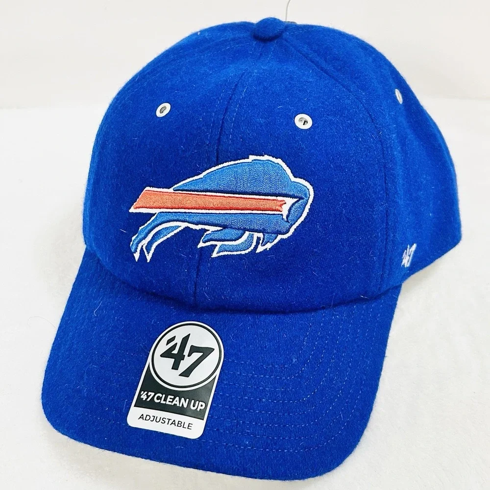 '47 Brand Buffalo Bills Wooly Clean Up Hat Cap Adjustable Strapback Blue NFL‎